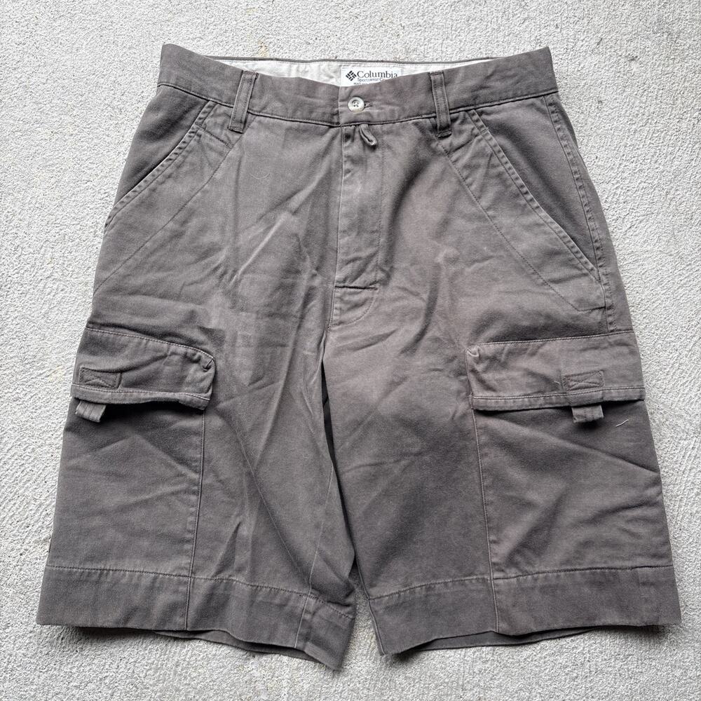 New Columbia Shorts Mens 30 Brown Cargo Cotton Pockets Mid Rise 11” Inseam NWT